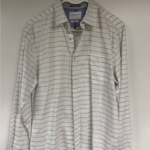 Denim & Flower White and Blue Striped Shirt